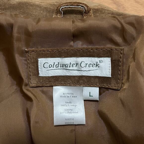 Coldwater Creek Womens Leather Suede Blazer Jacket Size L Brown Western Ranch - Picture 7 of 8